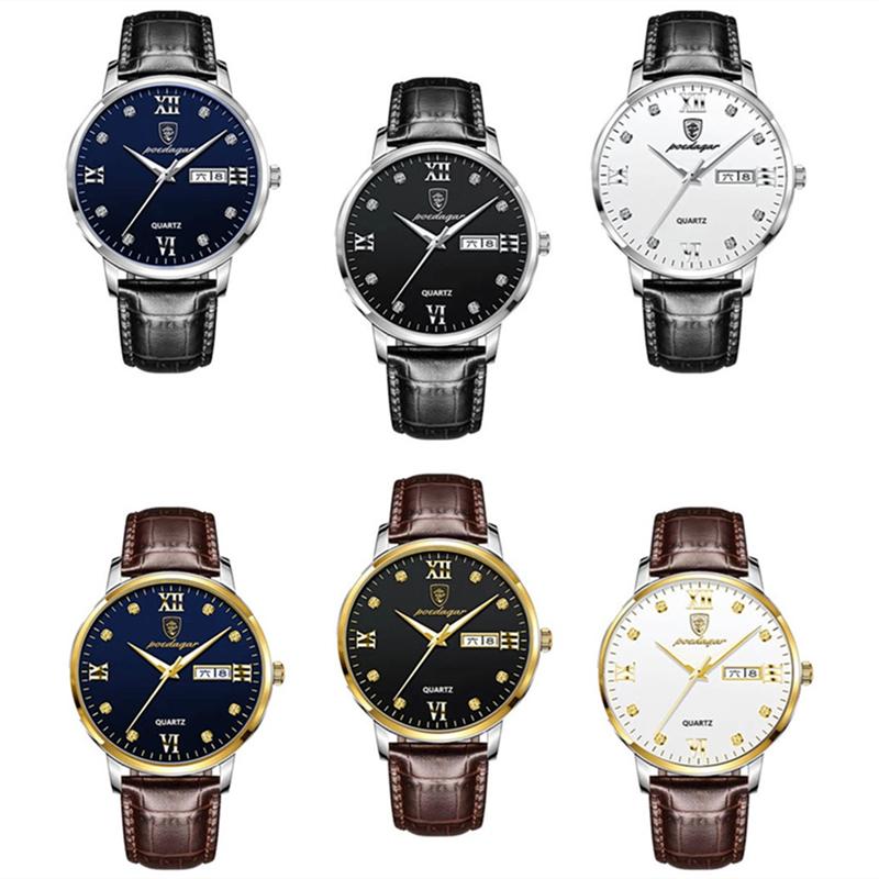 2024 Новые модные мужские часы Водонепроницаемые светящиеся модные часы с бриллиантами Кожаный ремешок Лучшие роскошные часы с коробкой для часов