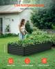 Metal Raised Garden Bed, 2.0 x 1.0 x 0.5 m Outdoor Galvalume Planter Garden Box, Open Bottom Design, Large Planter Raised Bed for Growing Vegetables,