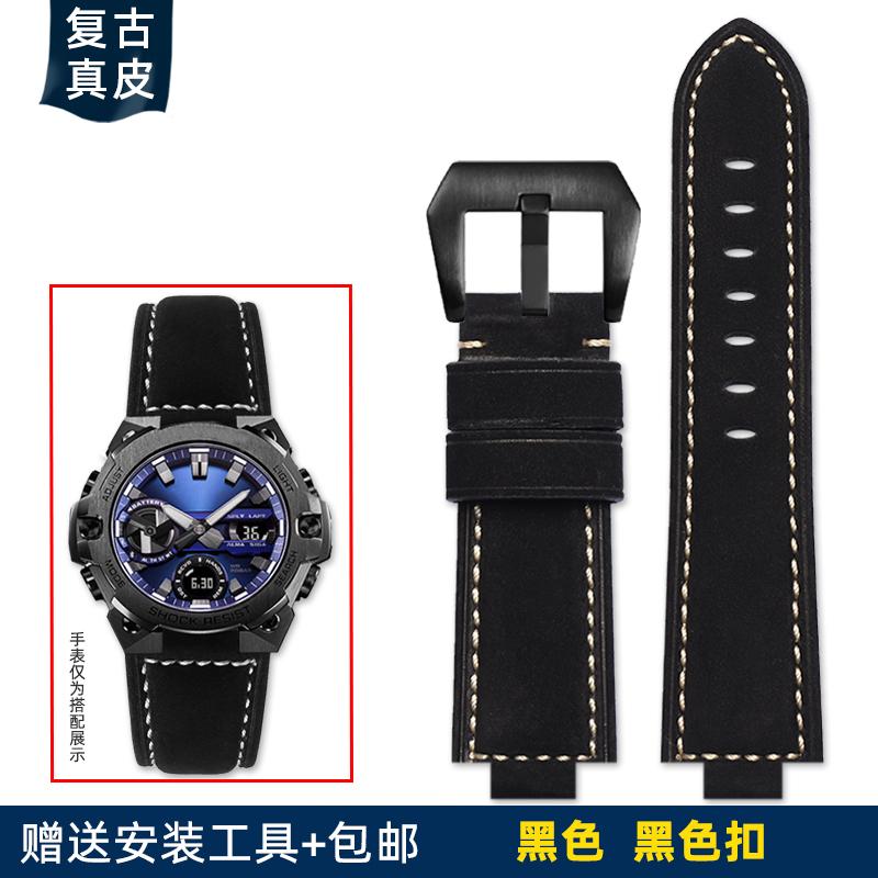 Запасной кожаный ремешок для Casio G-SHOCK GST-B400/GST-B200 Мужской 24*14мм 24*16мм Натуральная Коровья Кожа Ремешок для Часов, Повседневный Наручный Ремешок