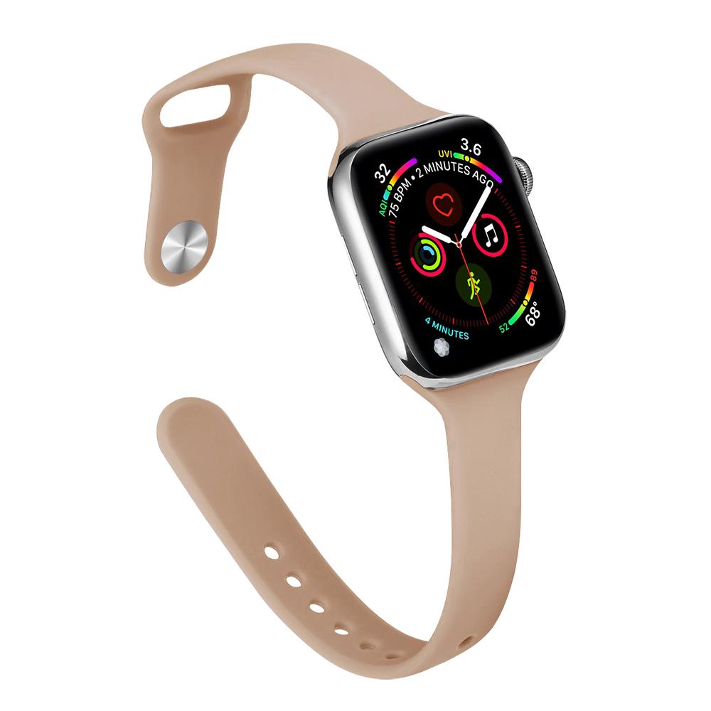 Ремешок для Apple Watch Band 40 мм, 44 мм, 45 мм, 41 мм, 38 мм, 42 мм, спортивный тонкий силиконовый браслет correa iWatch Series 8 Ultra 2 SE 7 6 3 9