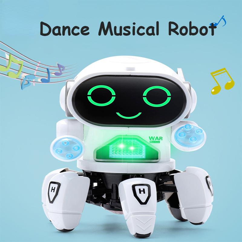 Dance Robot Electric Pet Musical Shining Toys 6 Claws Octopus Robot Educational Interactive Toys Children'sToy Gift Digital Pet