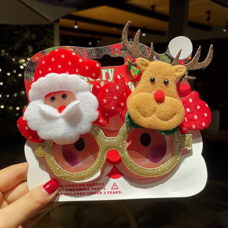 New Christmas Glasses Whimsical Reindeer Snowman And Santa Claus Eyewear Student Costumes Gifts And Party Decorations