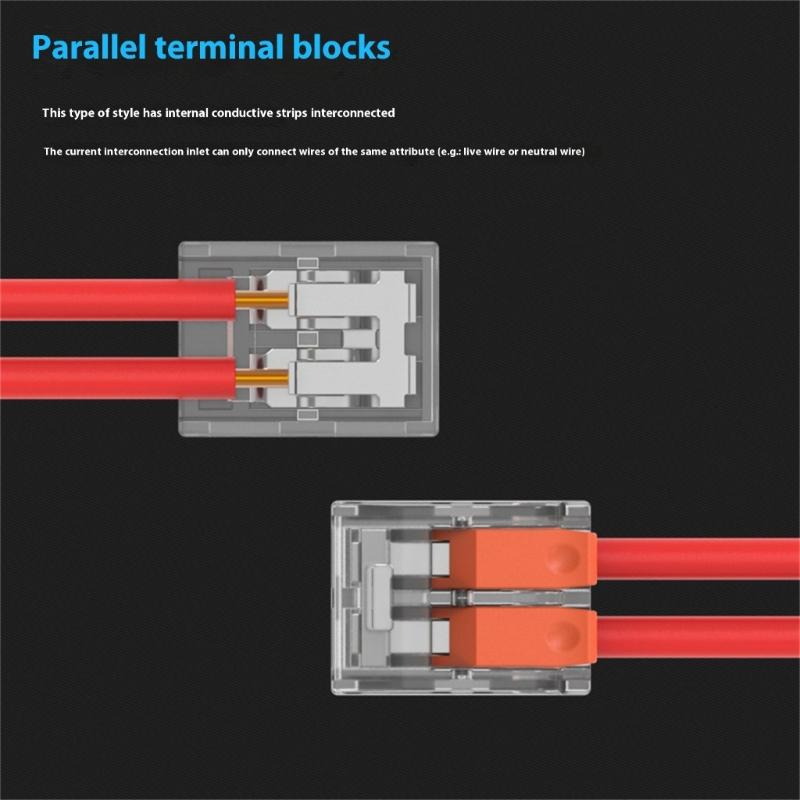 30Pcs Electrical Lever Wire Connectors Quick Splicing Terminals Fast Cable Splicing Connector Push-in Terminals Block