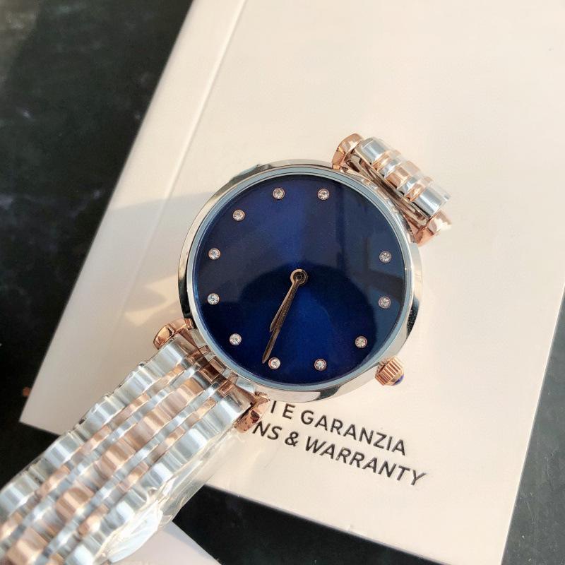 Женские кварцевые часы Armani AR11092 с фазами луны, Высококлассные модные водонепроницаемые стальные часы с жемчужными акцентами