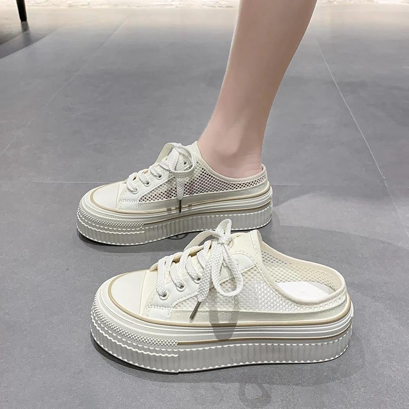 Мода 2024 Новые тапочки для женщин Летние женские повязки на голову со шнуровкой на толстой подошве Повседневные тапочки для женщин