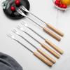 6Pcs Long Handle Stainless Steel Cake Dessert Fruit Snack Forks West Tableware Coffee Milk Mixing Tool Kitchen Accessories