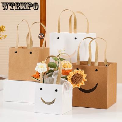 WTEMPO 12 шт 10*10*10 см подарочные пакеты для свадебной вечеринки, креативные небольшие сумки для букетов, бумажные пакеты из крафт-бумаги, идеально подходящие для Рождества/Нового года
