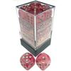 D6 Dice Ghostly Glow 16mm (12 Dice) (Pink/Silver)
