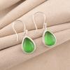 Green Cat's Eye Gemstone 925 Sterling Silver Jewelry Light Weight Earrings 1.40" EE-9-43