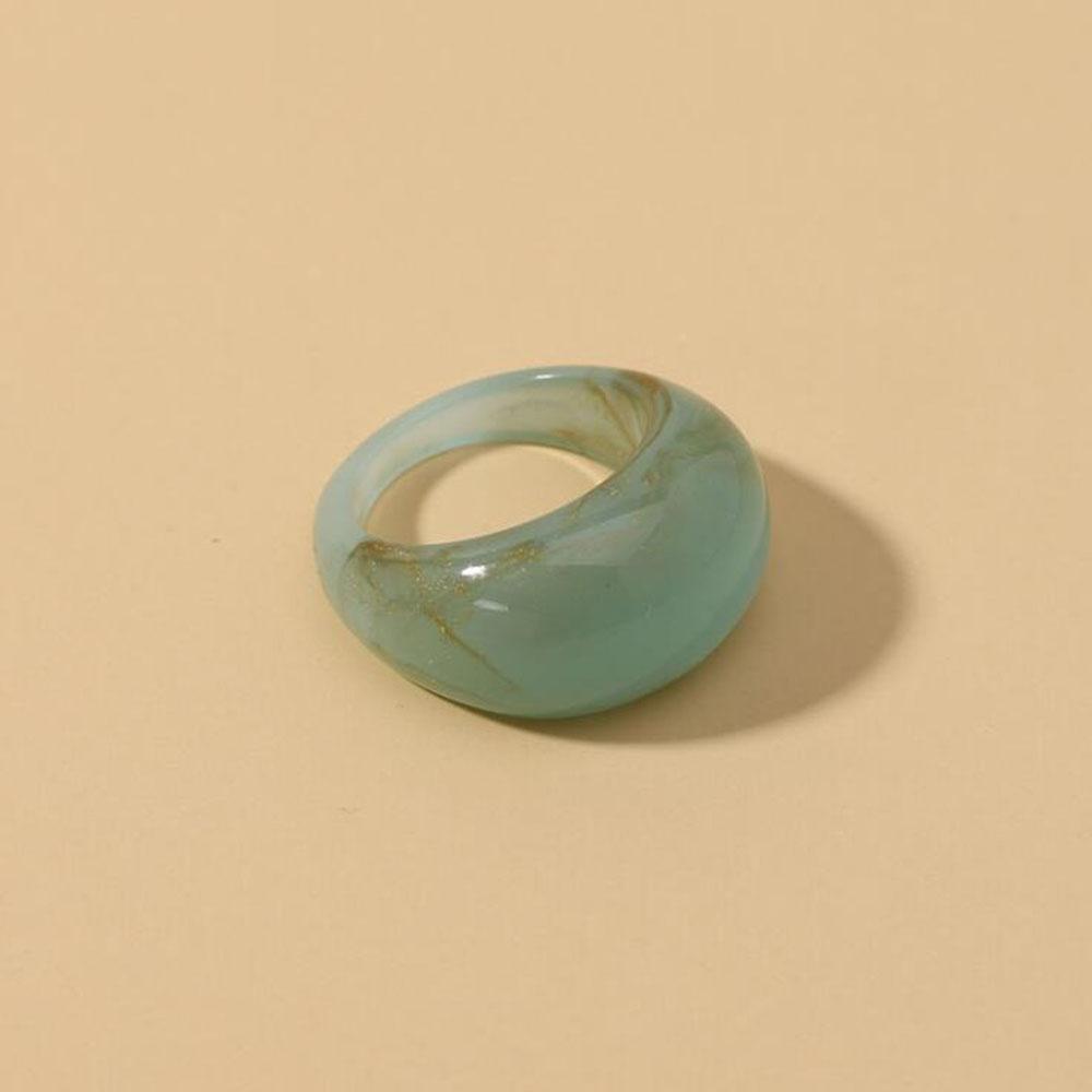 New Trendy Big Round Acrylic Resin Rings for Women Geometric Colorful Finger Ring for Girls Party Korean Fashion Zircon