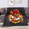"Fiery Angry Chicken with Baseball Bat" Patterned flannel blanket perfect for the bedroom living room, sofa, or a little nap