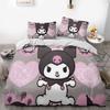 Домашний текстиль Комплект из трех предметов Фиолетовый Куломи Мультяшный Цифровая печать Одеяло Наволочка Постельное белье