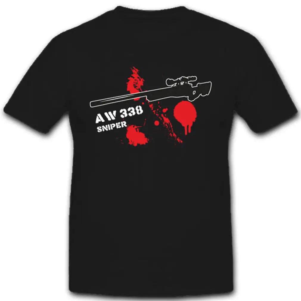 AW338 Airsoft Винтовка Снайперская Тяжелая С Затвором Футболка 100% Хлопок Круглый Вырез Короткий Рукав Повседневная Мужская Футболка Размер S3XL