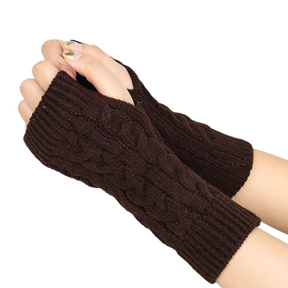 Twists Gloves Winter Gloves Outdoor Riding Mittens Half Finger Gloves Knitted Gloves Outdoor