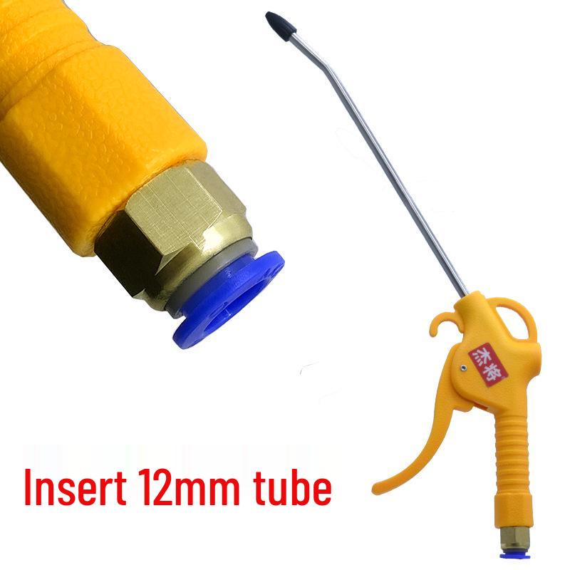 High-Pressure Pneumatic Blow Gun with Direct Insert Connector, 8mm Tube, 6mm Extendable for Dust and Ash Removal.