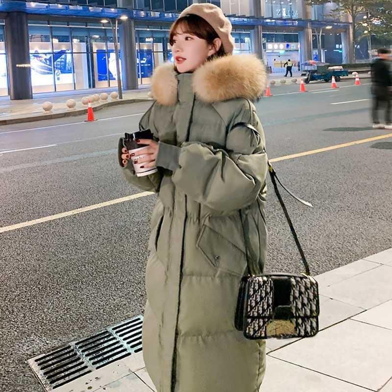 Женское бархатное хлопковое зимнее длинное свободное стеганое пальто больших размеров, женская зимняя куртка