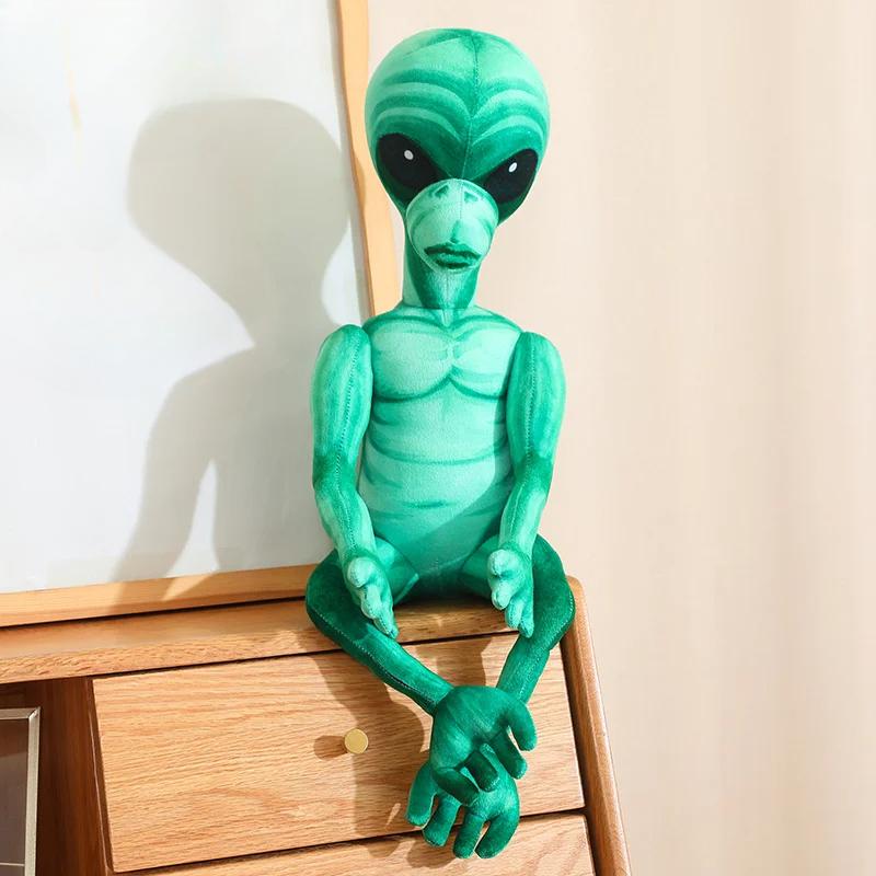 Творческий высококачественный имитационный плюшевый рюкзак для куклы Alien PU золотисто-серебристого цвета, плюшевая игрушка Alien для мальчиков и девочек, школьный рюкзак