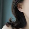 925 Sterling Silver Korean Inlaid Zircon Butterflies Stud Earrings for Women Wedding Parties Jewelry Accessories