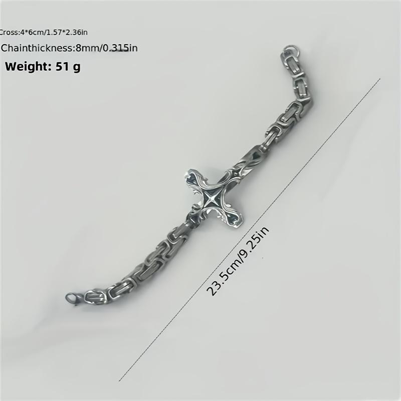 Fashion With 8mm Thick Man Trendy Emperor Chain Cross Bracelet Personalized Fashion Thick Stainless Steel