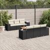 VidaXL Garden Lounge Set 7 Pcs with Cushions Black Wicker 3225335