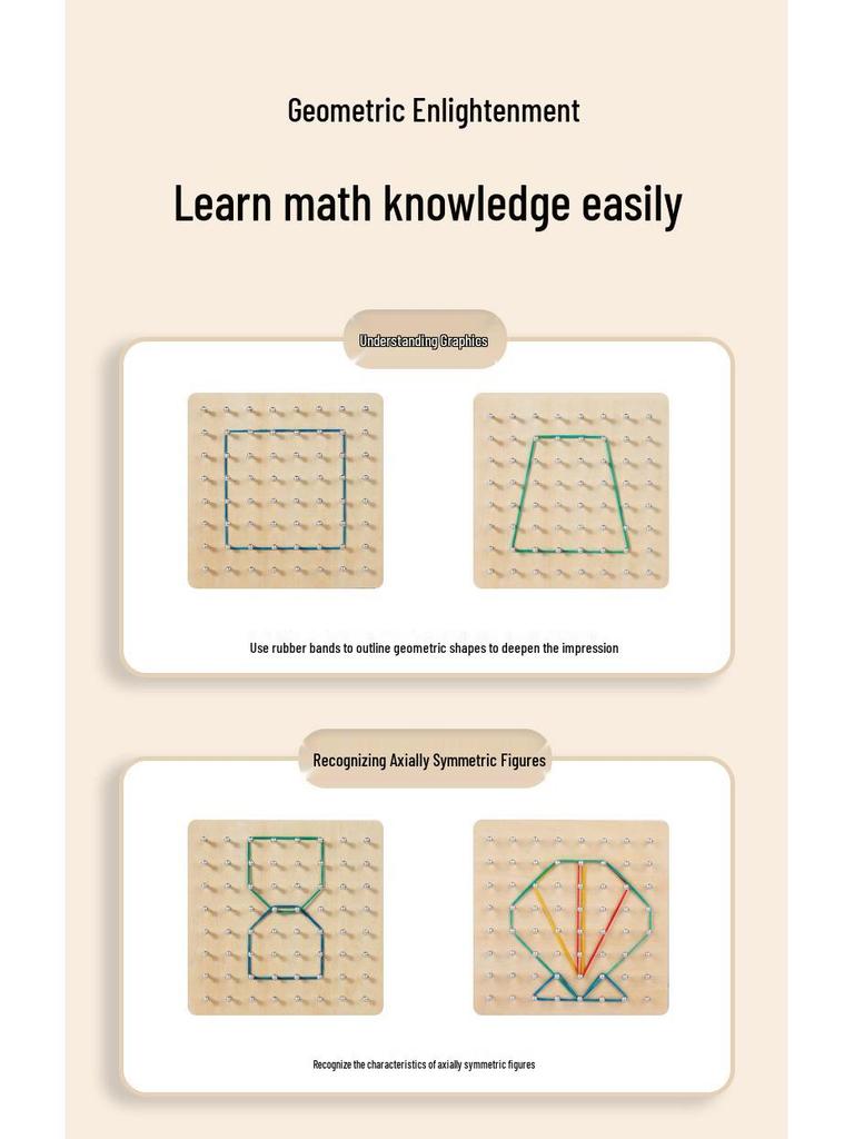Wooden Geometric Shapes & Pegboard Educational Puzzle Toy for Early Childhood Development