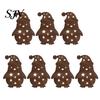 Rustic Christmas Wall Decor 7Pcs 3D Light-Up Wooden Reindeer with Warm LED Backlight, Peel And Holiday Hanging Signs Stick Art for Living Room Bedroom