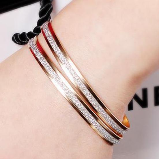 1Pc Minimalist Frosted Bangle Bracelet Party Jewelry Women Valentine Day Gift