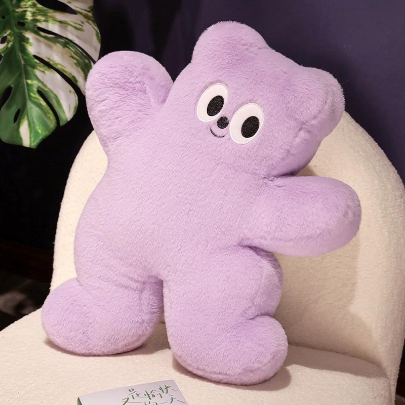 Sale Lovely Cartoon Bear Pillow Stuffed Bear Plush Toy Round Dot Ultra Soft Long Plush Fabric Cushion Creative Birthday Gift