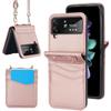 Подходит для Samsung Folding Z Flip5 Messenger Phone Case Z Flip3 Card Protective Case Moto40 Women's Leather Case