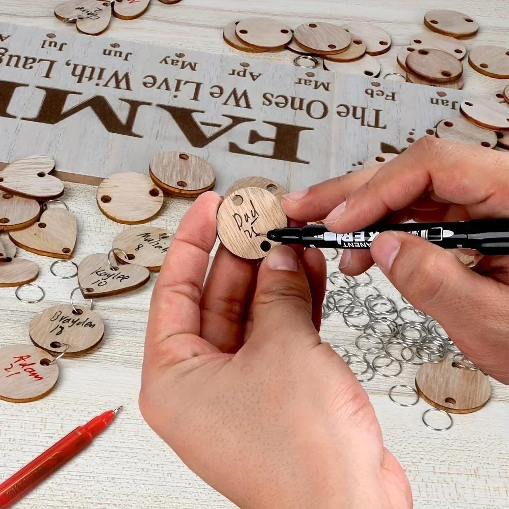 Eid DIY Decor Wooden Calendar Pendant Family Wedding Birthday Special Days Countdown Reminder Board For Christmas Gifts