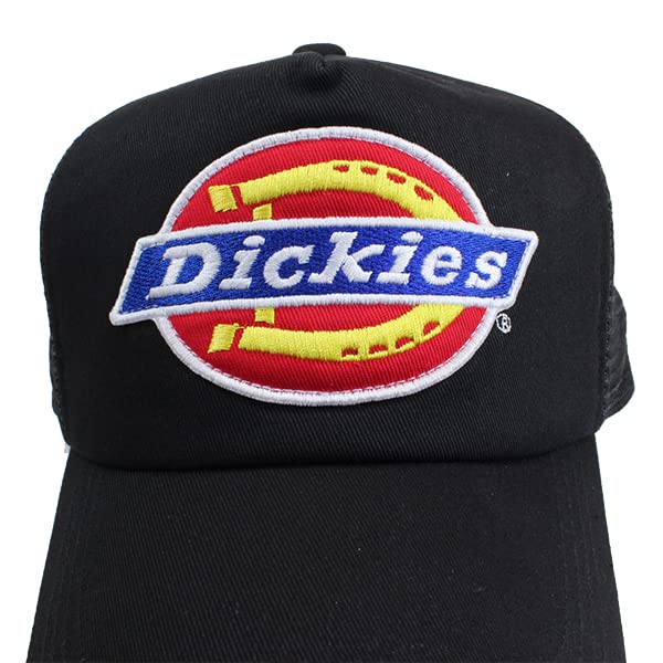 Dickies Standard Mesh Cap for Men and Women, Popular and Trendy, Perfect Father's Day Gift (Standard (Black with Color Logo)) Free Size