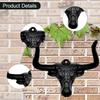 Cowboy Hat Hook Holder Bull Head Sculpture Multipurpose Iron Art Ornament Metal Wall