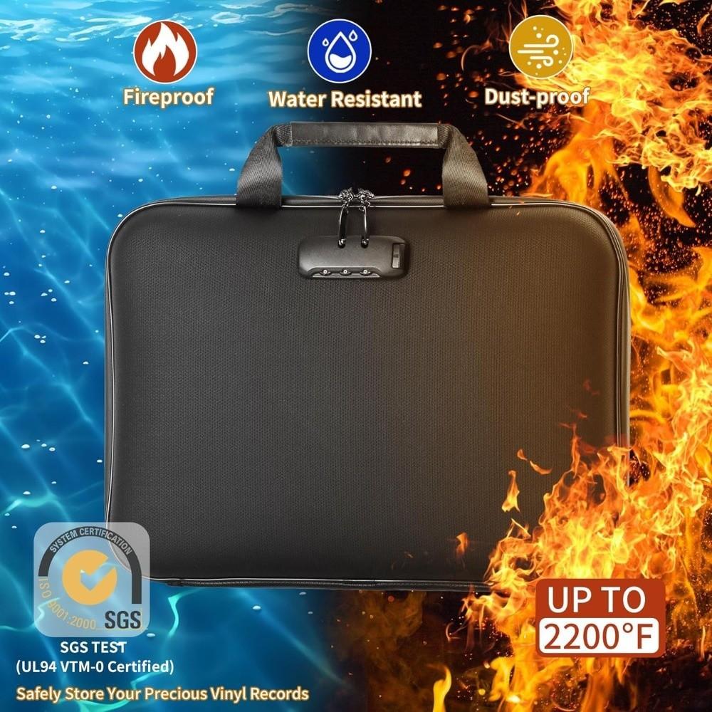 Waterproof Fireproof Document Box Hard-Shell Portable Safe Storage Case Travel Storage