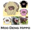 Moo Deng Tiny Baby Hippo Star Thailand Cute Pygmy Hippo Unisex Men Women Kid T-Shirt Print Short Sleeve Round Neck