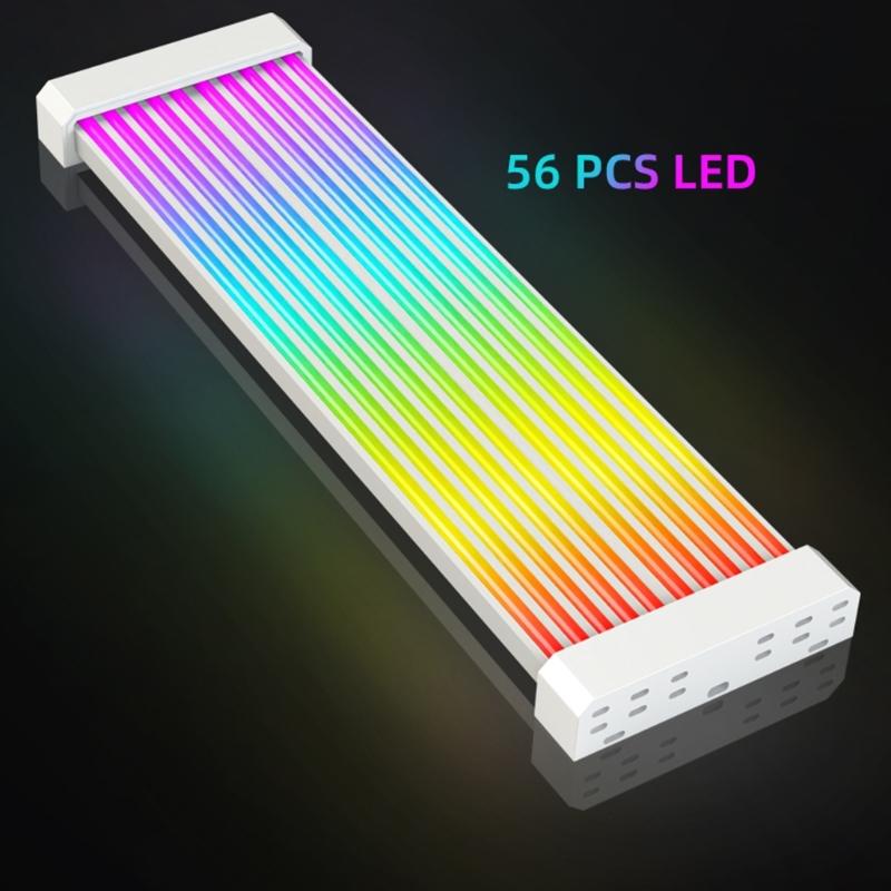 Гибкий силиконовый 8-контактный кабель питания GPU ARGB световые полосы 5V3Pin адресуемая синхронизация для игровых ПК аксессуары для корпуса