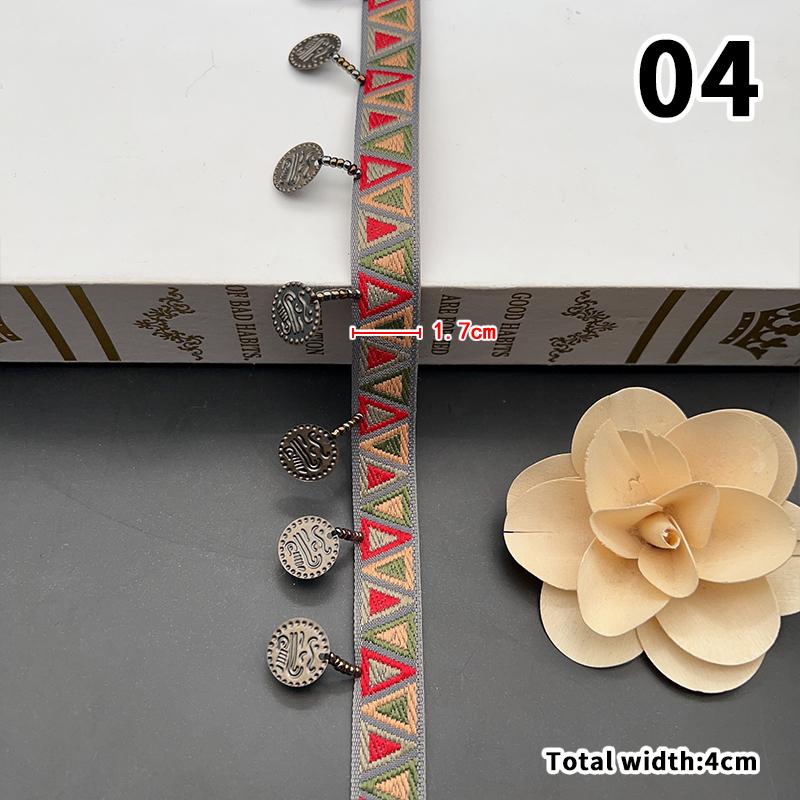 Тканая жаккардовая лента кружево кисточки бахрома геометрический рисунок для бретелей одежды аксессуар тканевые принадлежности DIY шитье 1 ярд