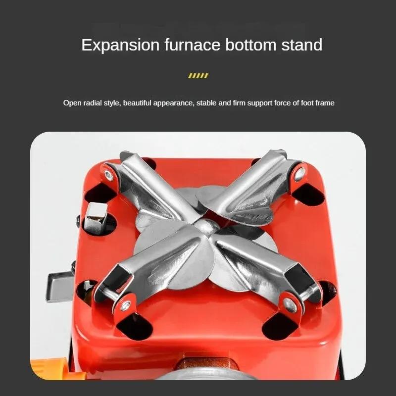 Outdoor Four Square Stove Gas Stove Portable Folding Cassette Stove Camping Stove Picnic Kettle Cooking Utensils