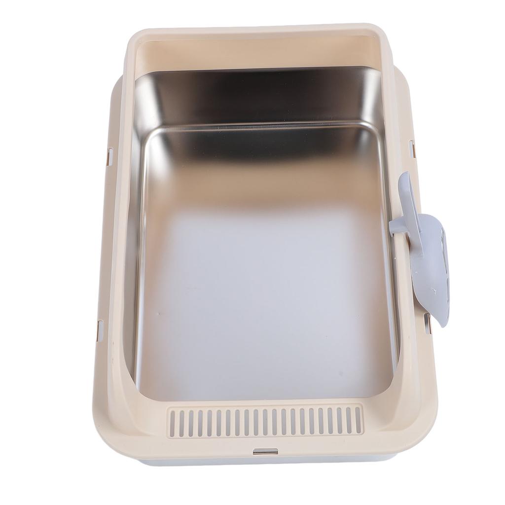 Кошачий туалет из нержавеющей стали, прочный, легко моется, не разбрызгивается, высокие борта, металлический кошачий туалет
