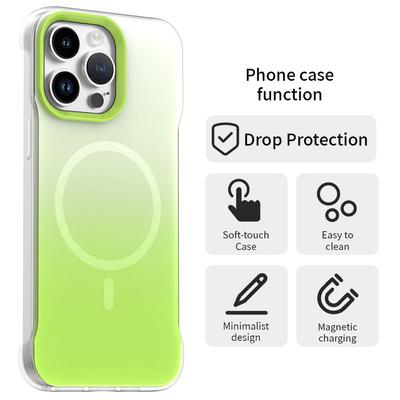 Для iPhone 14 Pro Магнитный чехол Градиентный дизайн Безрамочный IMD ТПУ+ПК+ПЭТ Чехол для телефона