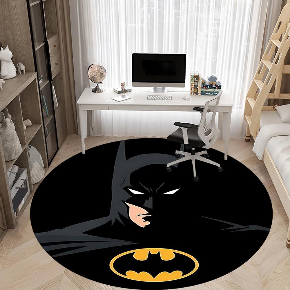 1pc Batman Logo Office Round Area Rug, Under Office Chairs Bedroom Living Room Home Decor, Room Deco, Available in Various Sizes095