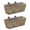VidaXL Balcony Planter 2 Pcs Wicker with PE Lining 40 Cm