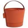 Coach 25 Metallic Logo Canvas And Leather Bucket Bag Women handbags Gold Deep-Orange CW533-IMOY8
