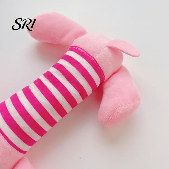 Soft Stuffed Pet Toy Plush Animal Dog Squeaky Pig Duck Elephant Chew Stress Relief Cute Teething for Dogs Puppies Biting Tug-of-War