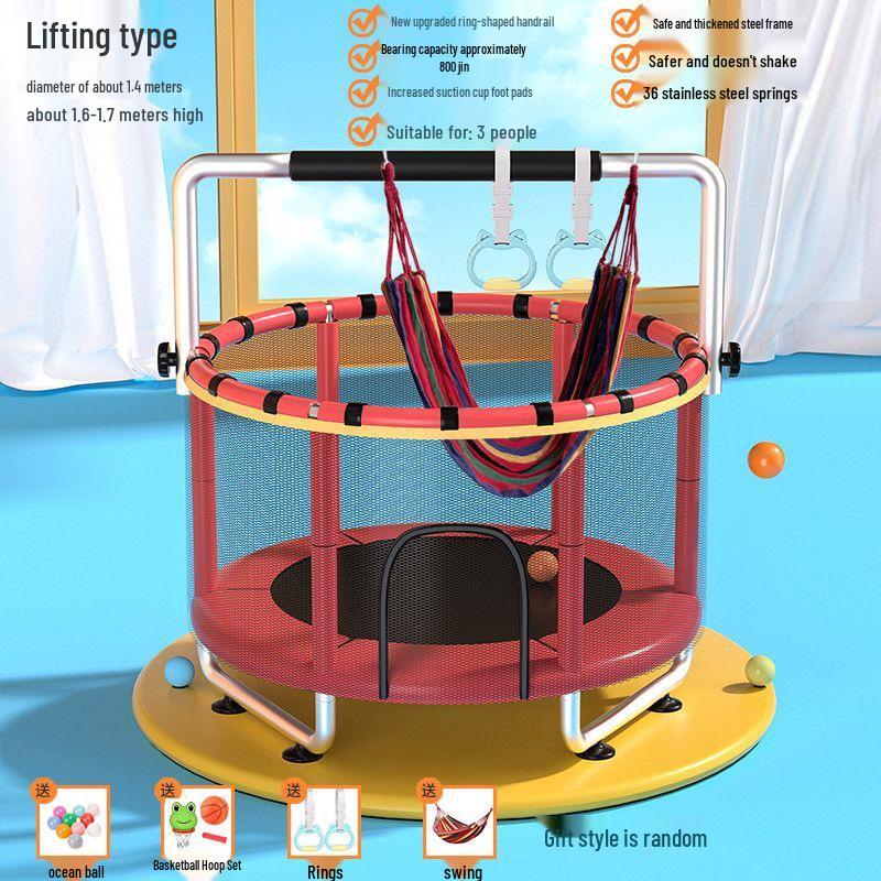 Indoor Kids Trampoline with Safety Net for Children and Toddlers