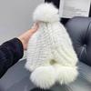 Женская шапка из норки Зимняя утолщенная теплая защита ушей Вязаная шапка из норки Меховая шапка с помпоном из лисы