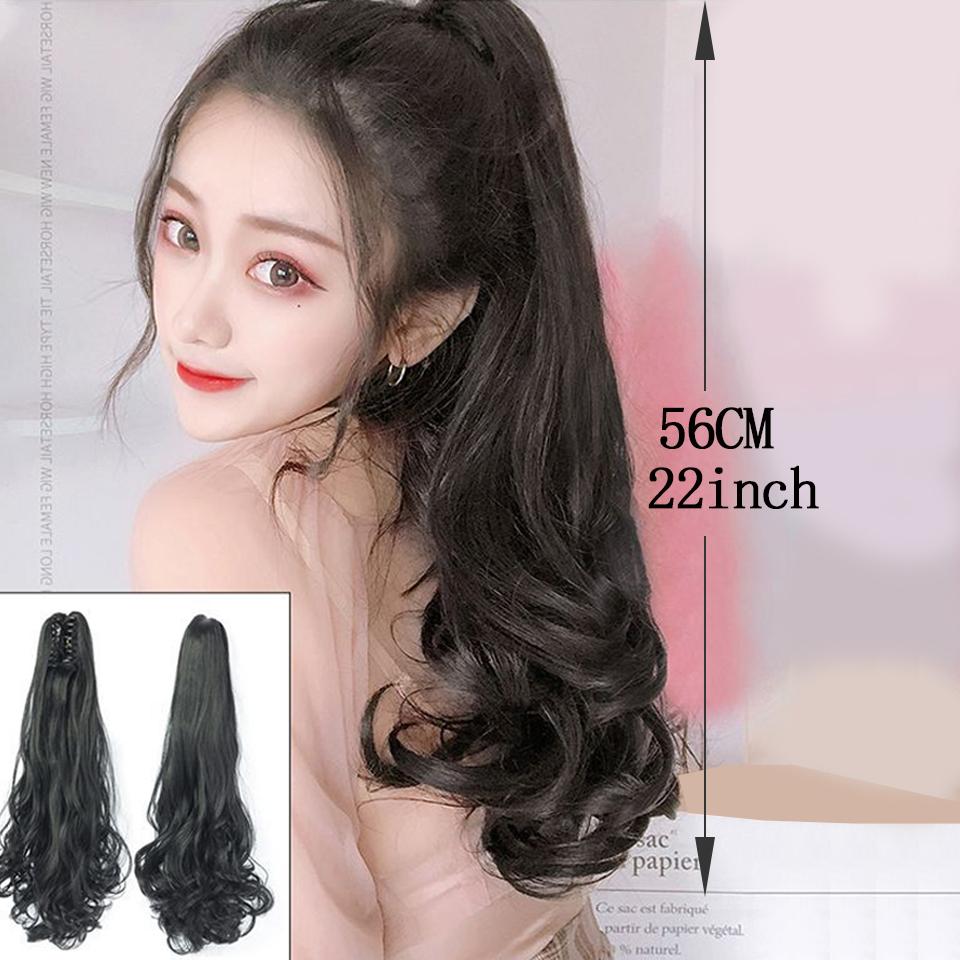 LUPU Кудри, конский хвост, длинные волнистые волосы, пучок, парик, конский хвост, матовый, высокотемпературный, из шелкового волокна, зажим для когтей, наращивание хвоста для женщин