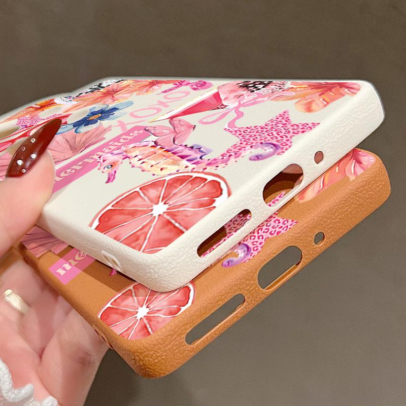 Розовый Чехол с Мультяшным Цветочным Рисунком для Xiaomi Redmi Note 14 13 Pro 5G 4G 12 11 Funda Xiaomi 14T 13T 11T Pro Силиконовая Крышка с Текстурой Кожи