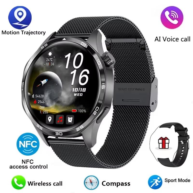 2025 New GT5 PRO Smart Watch Men Watch 5 Pro AMOLED HD Screen Bluetooth Call GPS Trajectory NFC Heart Rate Compass SmartWatches