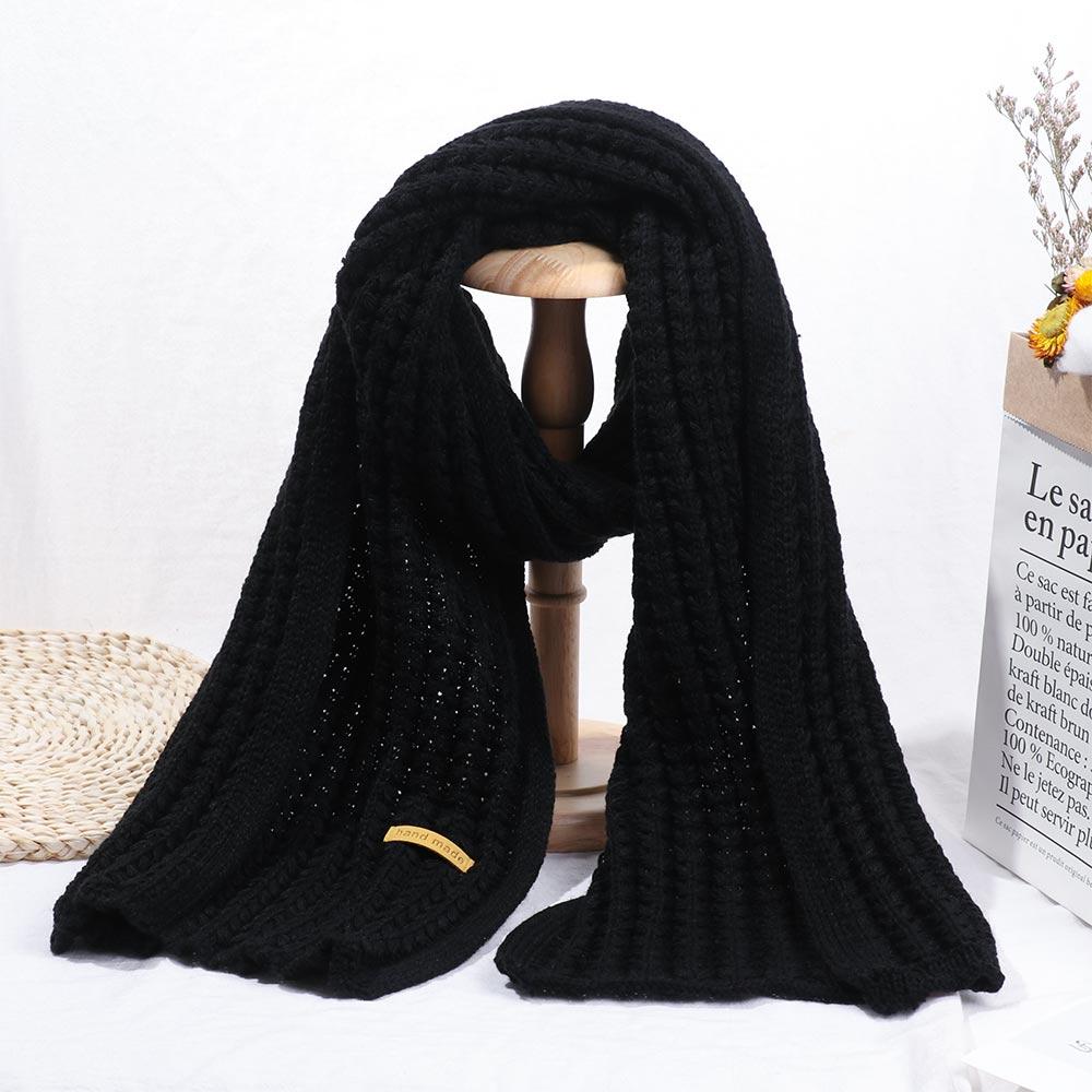 Fashion Outdoor Winter Warm Long Scarves Knitted Scarf Solid Color Vintage