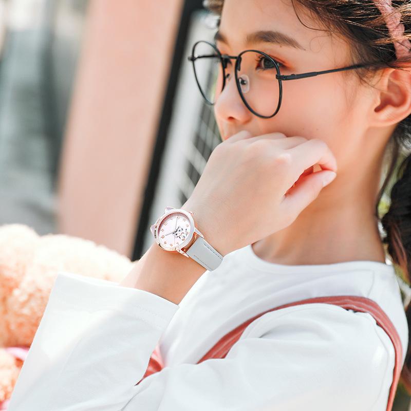 BK44 Модные детские кварцевые часы с указателем для девочек, водонепроницаемые, с ночной подсветкой, для девочек 5-15 лет, часы для учениц начальной школы